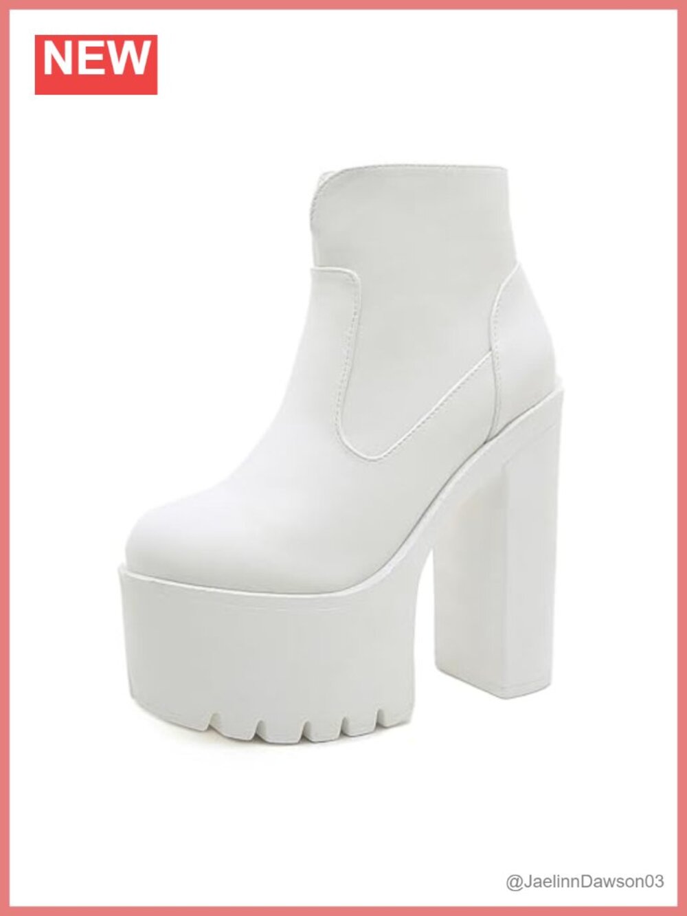 Women's Leather Round Toe Platform High Chunky Heel Ankle Booties Side Zipper